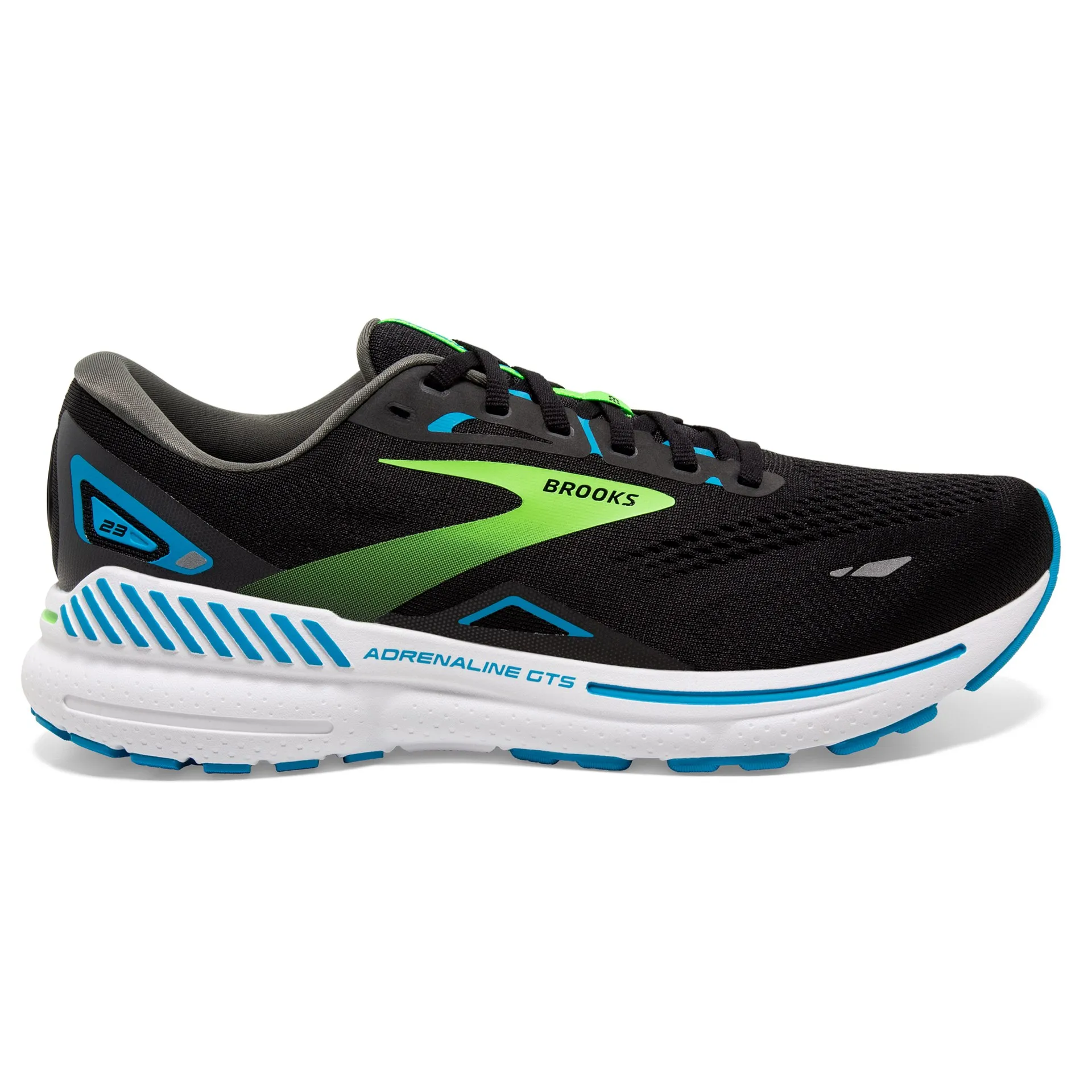 Brooks 110391 Adrenaline GTS 23 Men Black/Hawaiian Ocean/Green Extra Wide