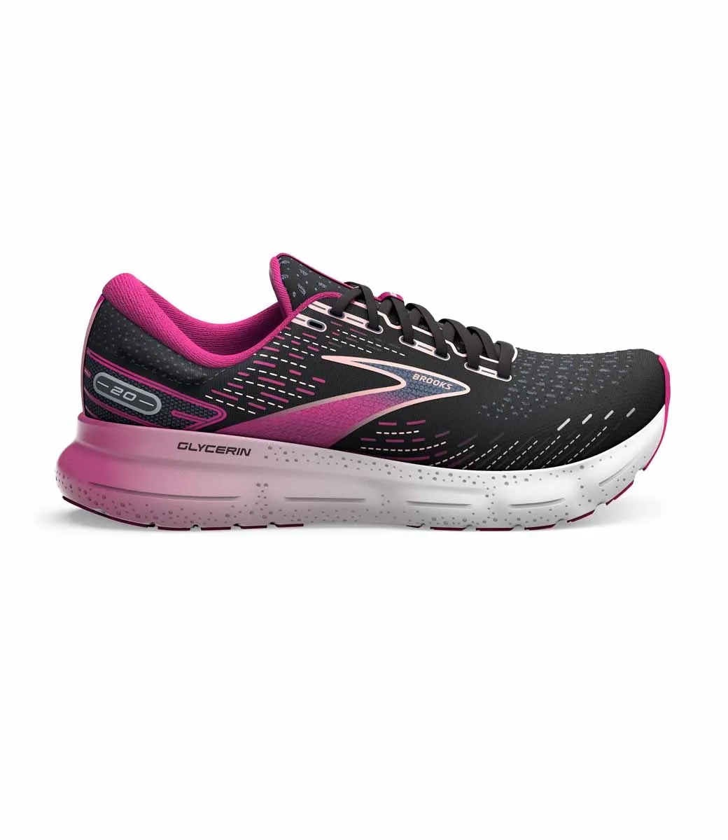BROOKS GLYCERIN 20 W  BLACK/FUCHSIA/LINEN