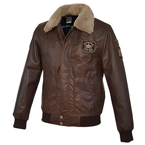 BRUINE LEREN HEREN PILOTEN JACK – PIERLO 100% ECHT LEER