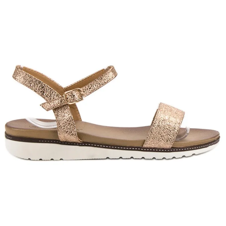 Ch. Creation Glanzende Sandalen geel
