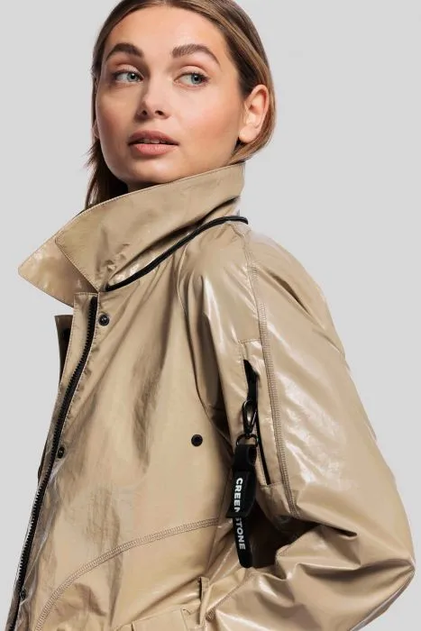 Creenstone glanzende trenchcoat