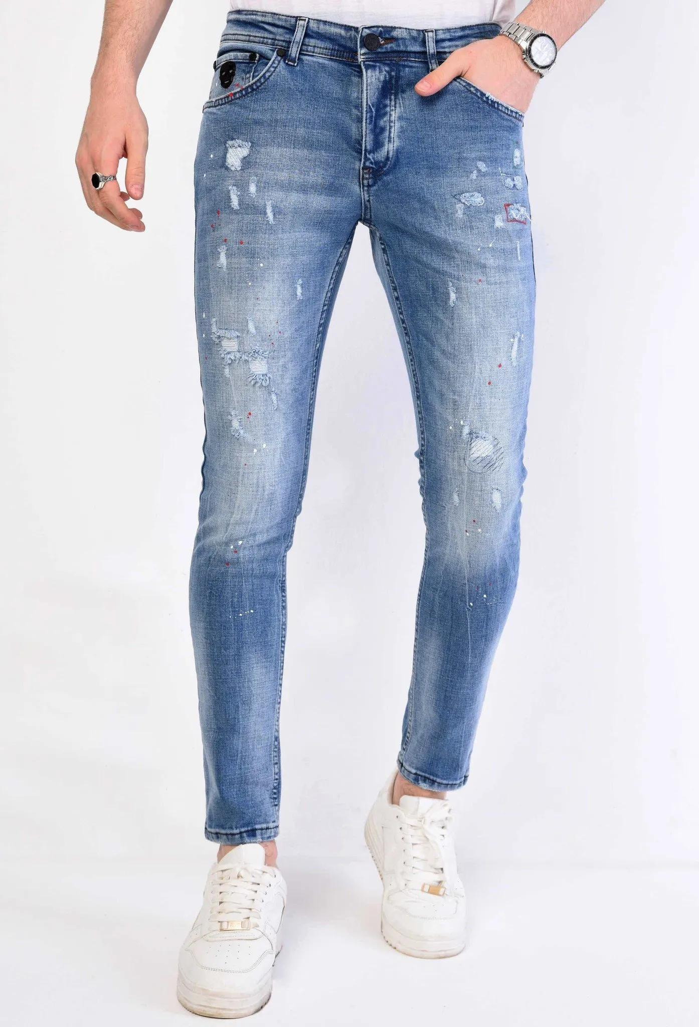 DENIM SPIJKERBROEK HEREN SLIM FIT  1062  BLAUW