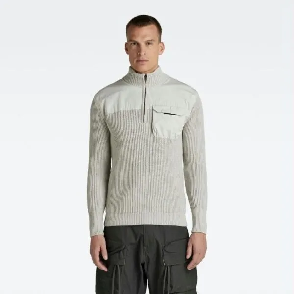 GSTAR RAW ARMY HALF ZIP KNIT GRIJS D22084C8681295
