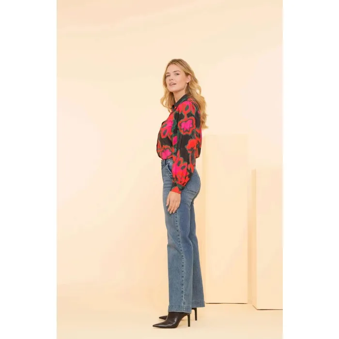 Geisha Flared jeans Blauw