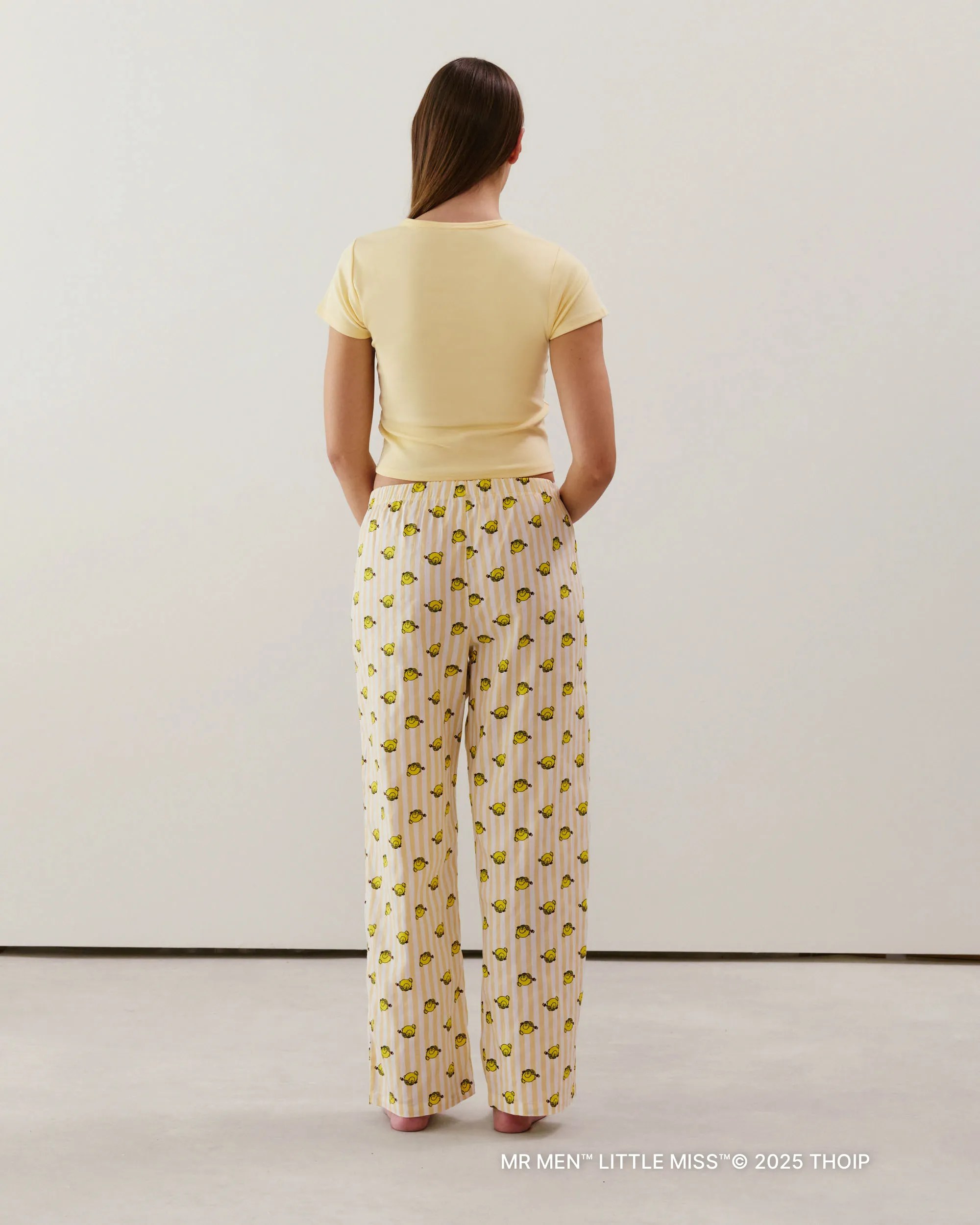 Gele kantoenen rechte broek Madame Chill