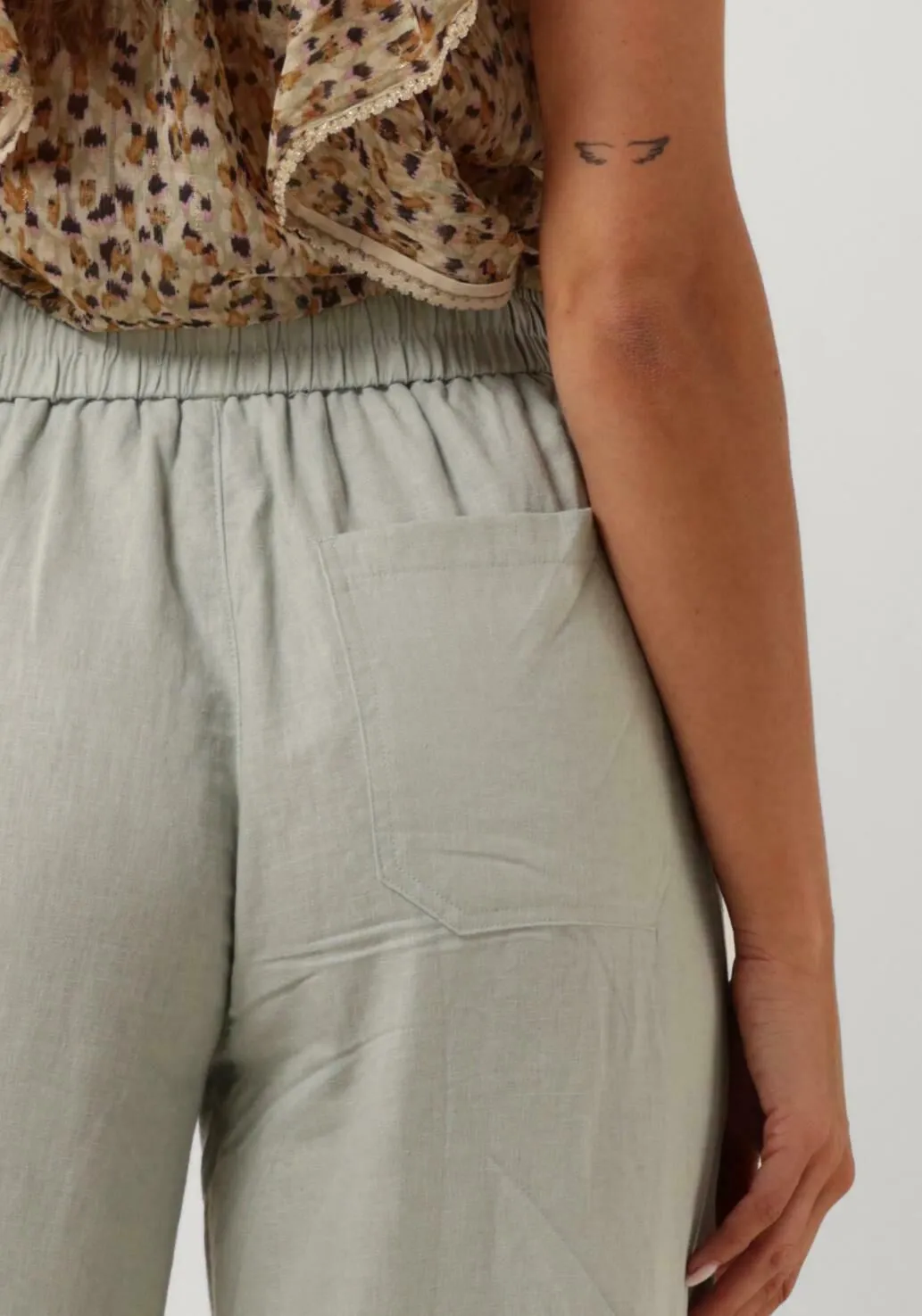 groene fiveunits wijde broek linea