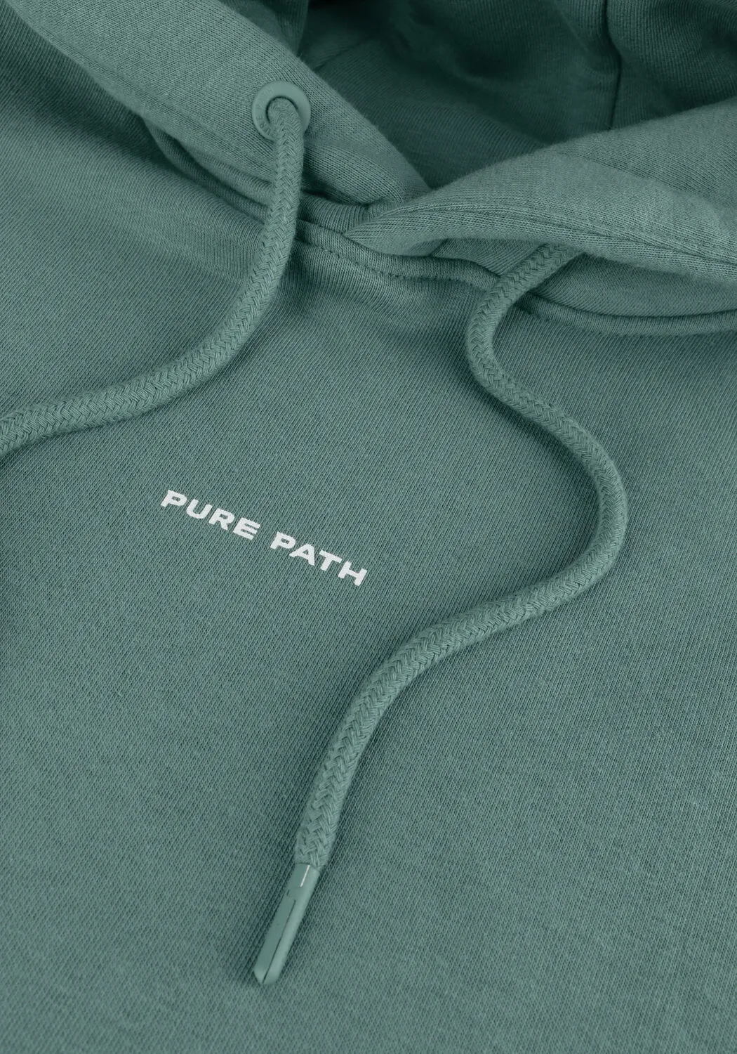 groene pure path trui hoodie with front and triangle back print