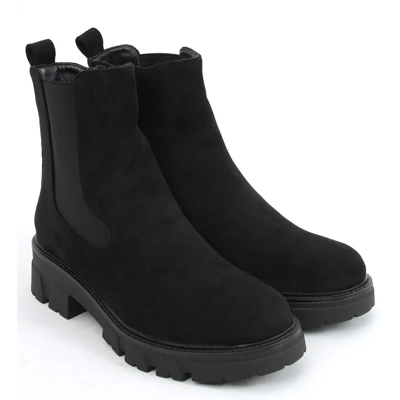 Hege Zwarte suède Chelsea boots