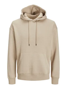 JACK & JONES Star basic sweat hood regular fit, heren hoodie katoenmengsel met capuchon, beige