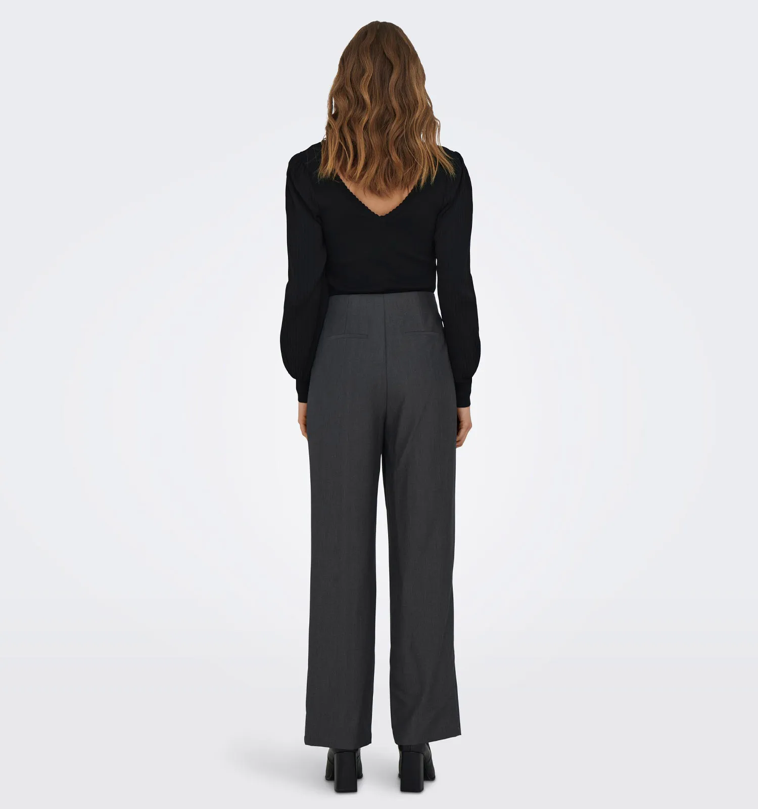 JDY Wijde broek grijs L32