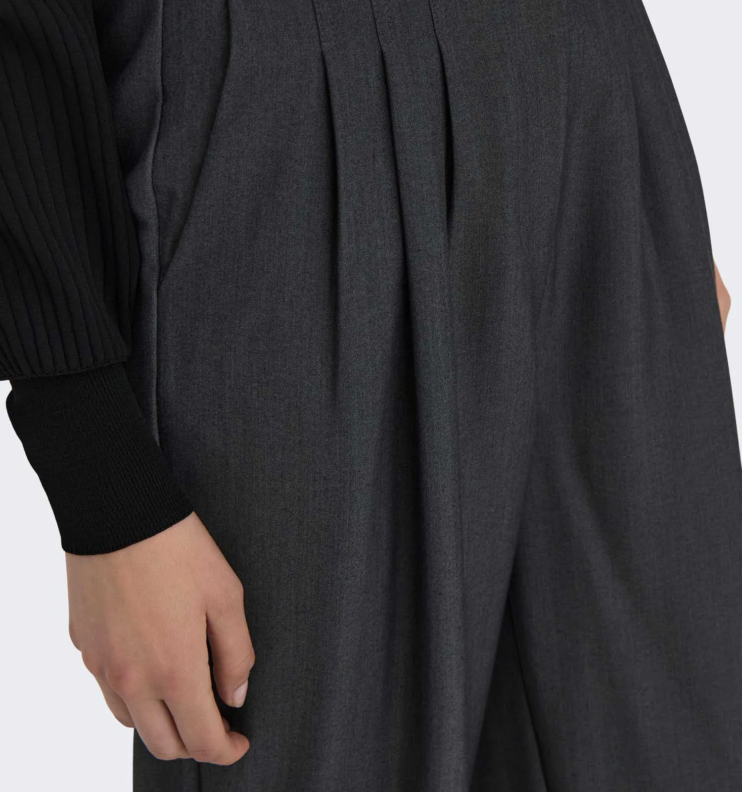 JDY Wijde broek grijs L32