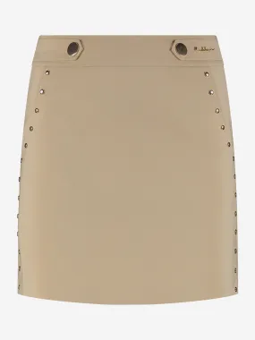 Korte aansluitende rok met decoratieve studs