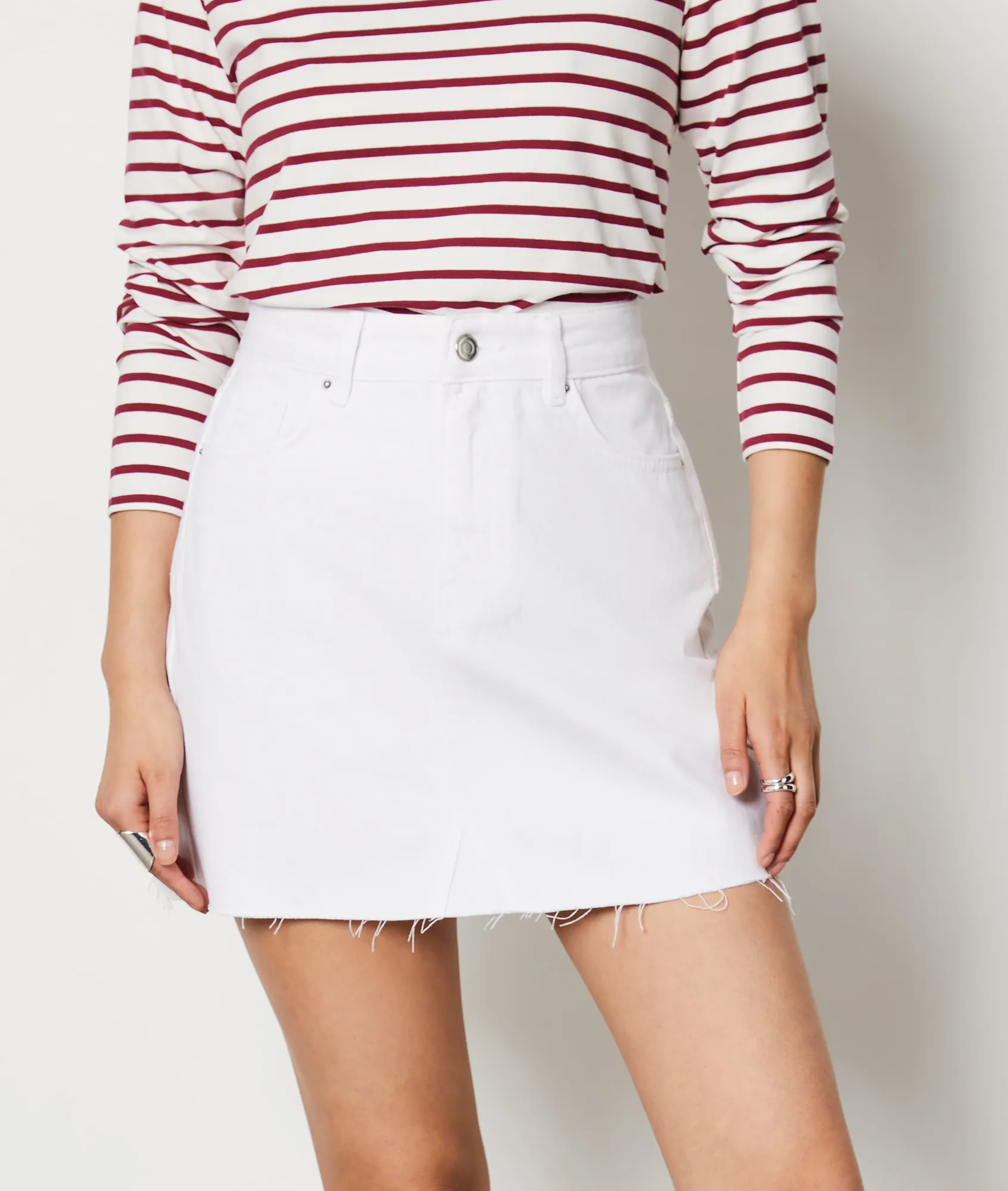 Korte katoenen rok DALIA GD ECRU 