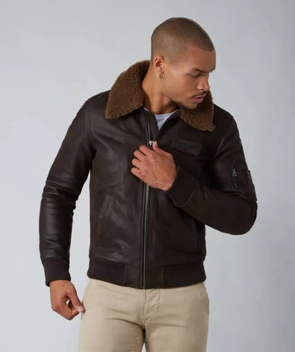 Leren herenjas RedSkins Bomber Pilot jack – Commander Striking – 100% echt leer