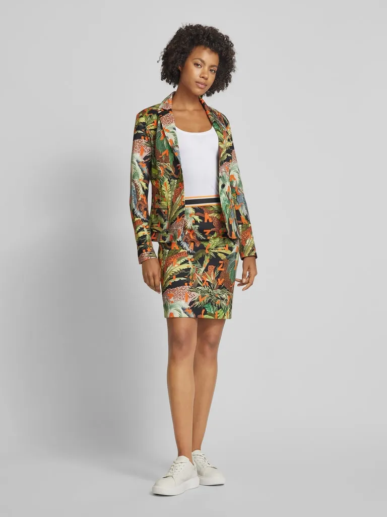 Marc Cain Minirok met elastische band met label in zwart