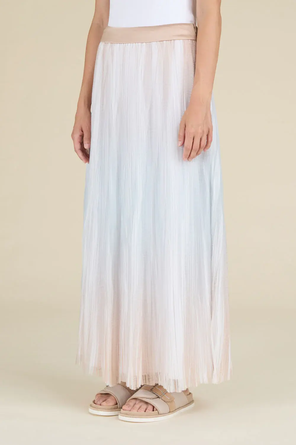 Peserico Lange rok in plissé