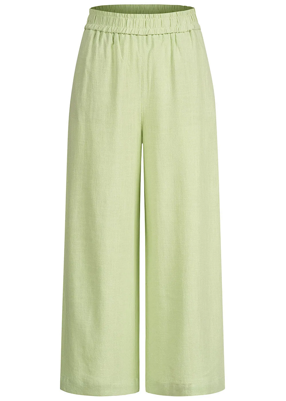 Pieces Dames Hoge taille stoffen broek met 2 zakken groen