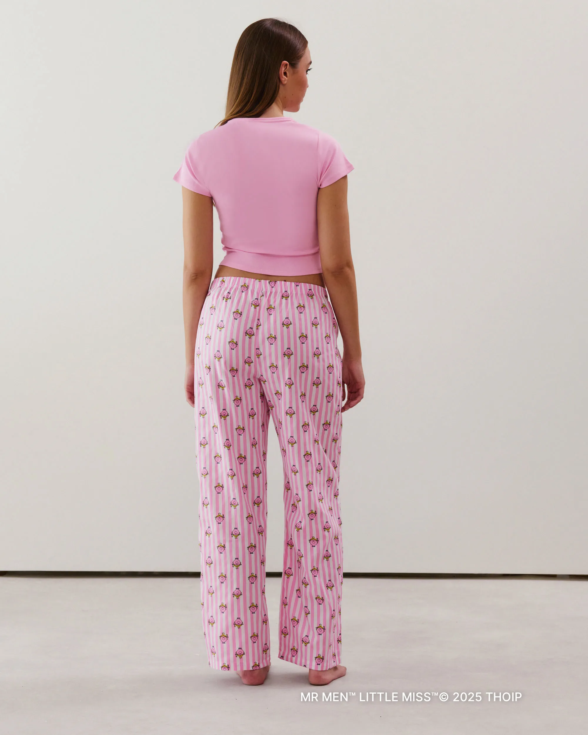 Rechte katoenen broek in het roze Madame Princesse