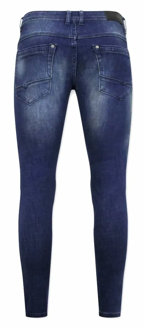 SPIJKERBROEK HEREN SLIM FIT D3059  BLAUW