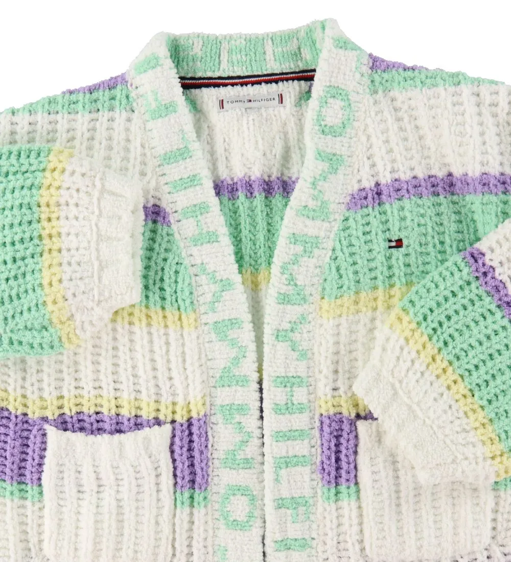 TOMMY HILFIGER CARDIGAN  GEBREID  ECRU GEKLEURD STRIPE
