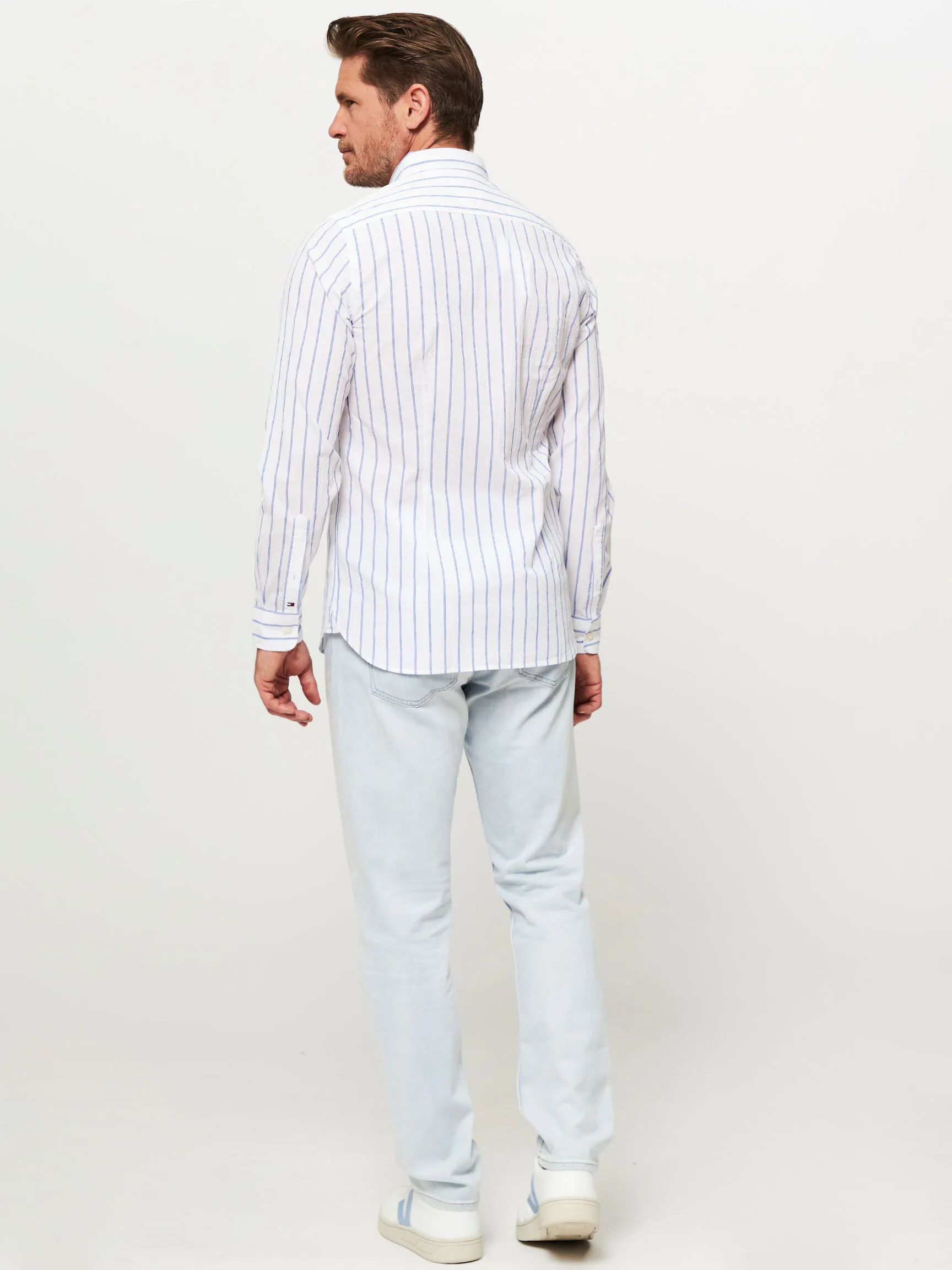 Tommy Hilfiger Men Katoenmix gestreept overhemd