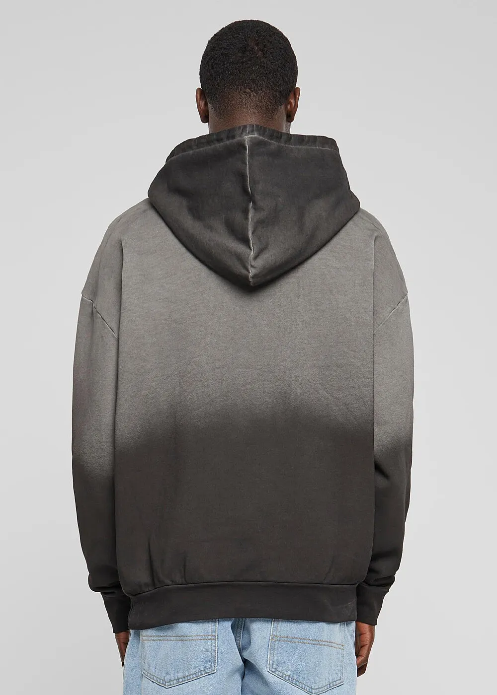 Urban Classics Heren Hoodie in Bleached Design zwart grijs