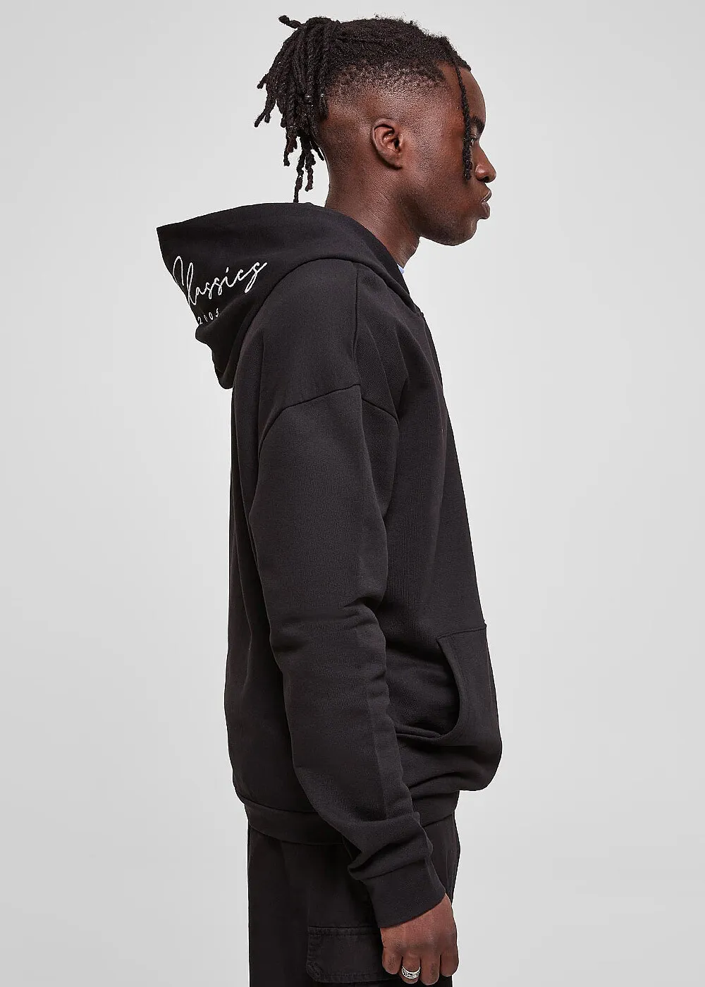Urban Classics Heren Hoodie met Merkembleem op de Kap zwart