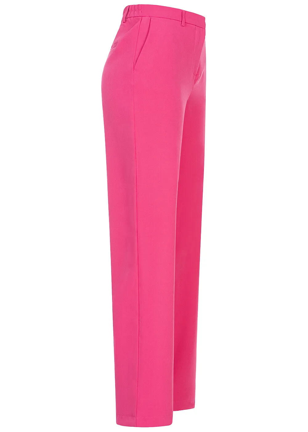 VILA Dames NOOS Stoffen broek met hoge taille en 2 zakken roze
