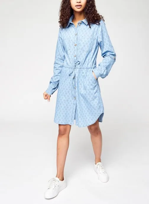      VILA VIANTILA FANZI L/S DENIM DRESS  BLAUW   