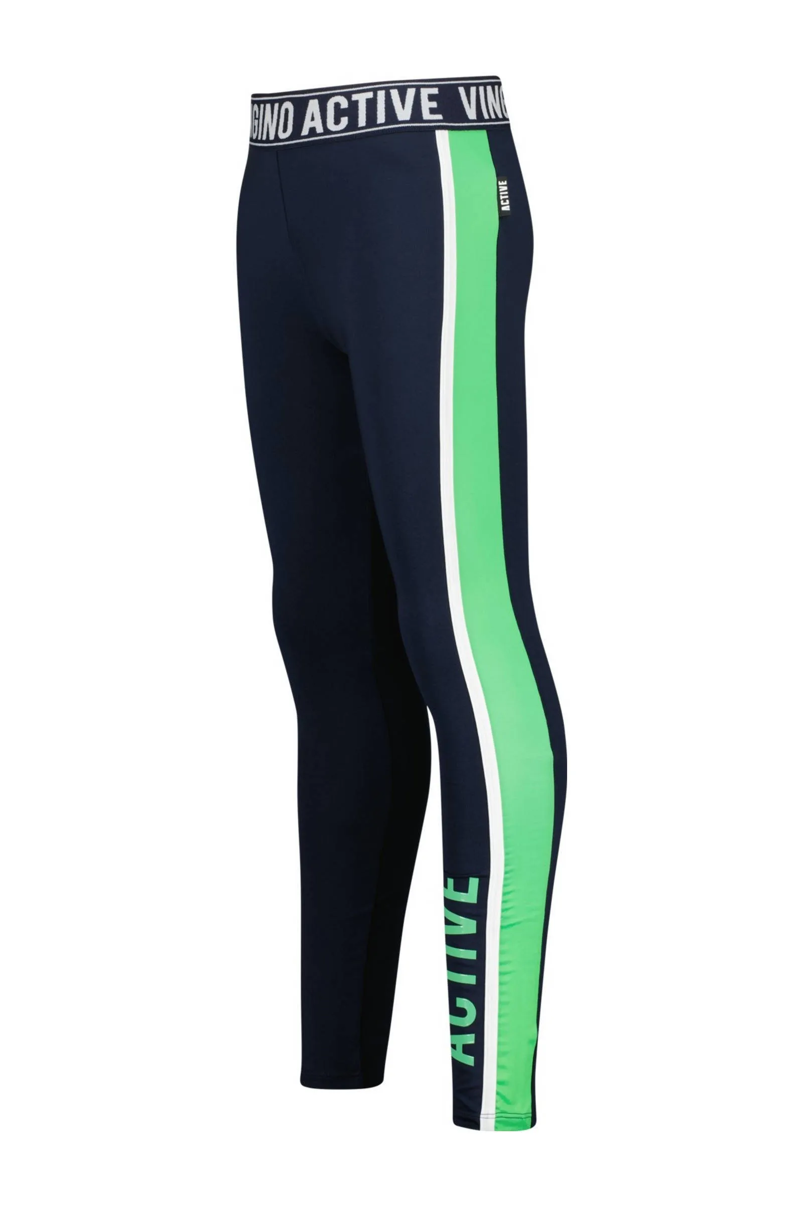 VINGINO sportlegging Shelby diep donkerblauw neon groen Sportbroek Meisjes Polyester 128